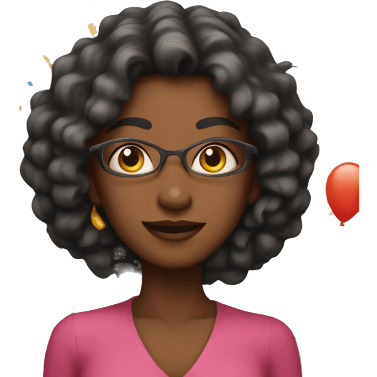 Woman at birthday party emoji