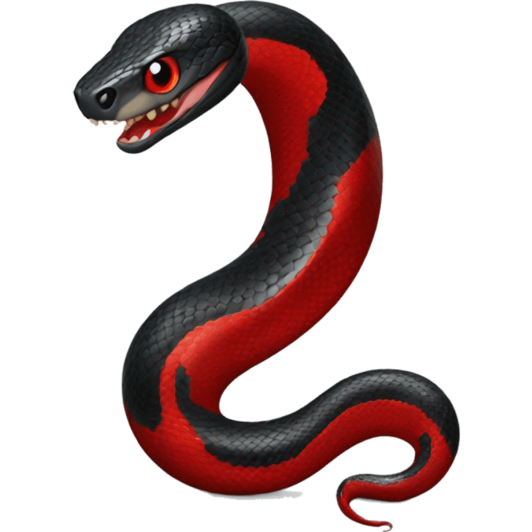 Black snake with red belly detailed emoji