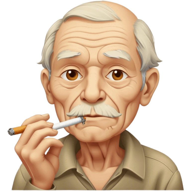 An old man smoking a cigarette emoji