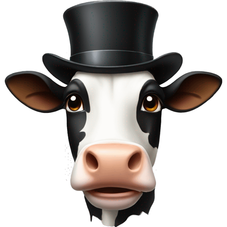 Cow with top hat emoji