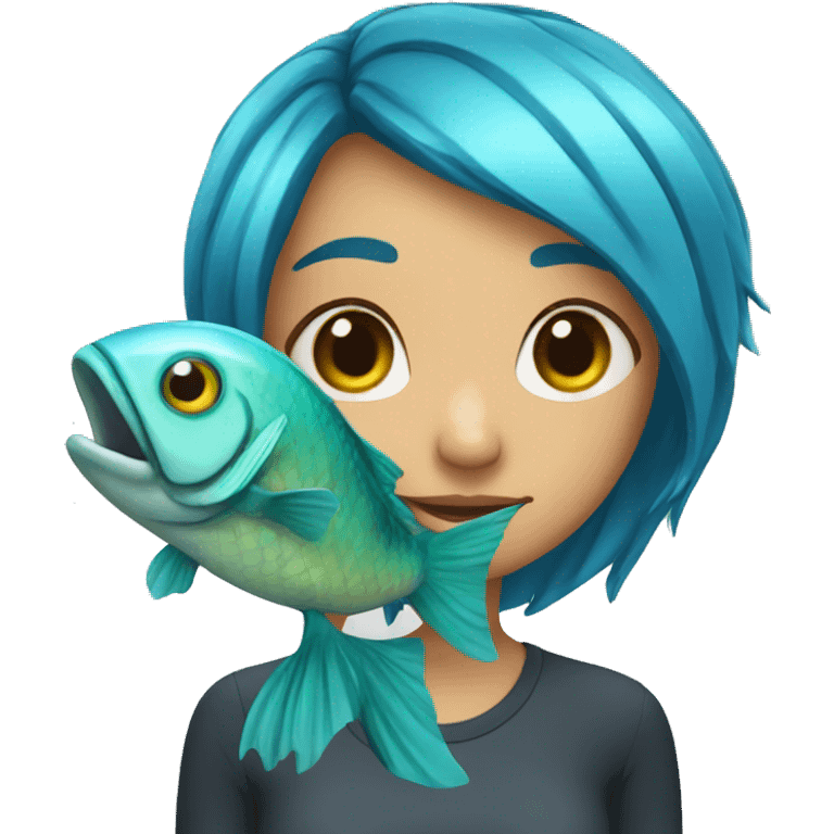 girl as a fish out of water emoji