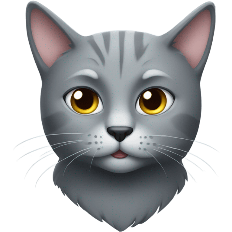 Jealous grey cat emoji