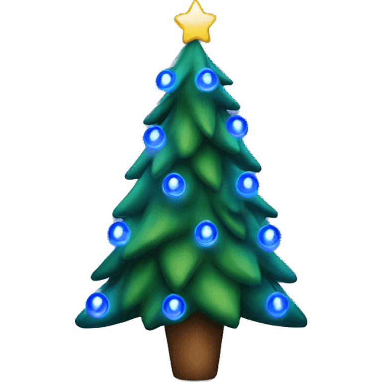 Christmas tree with blue lights emoji