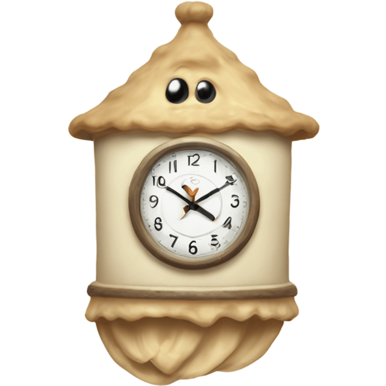 Cozy cream retro wall clock emoji