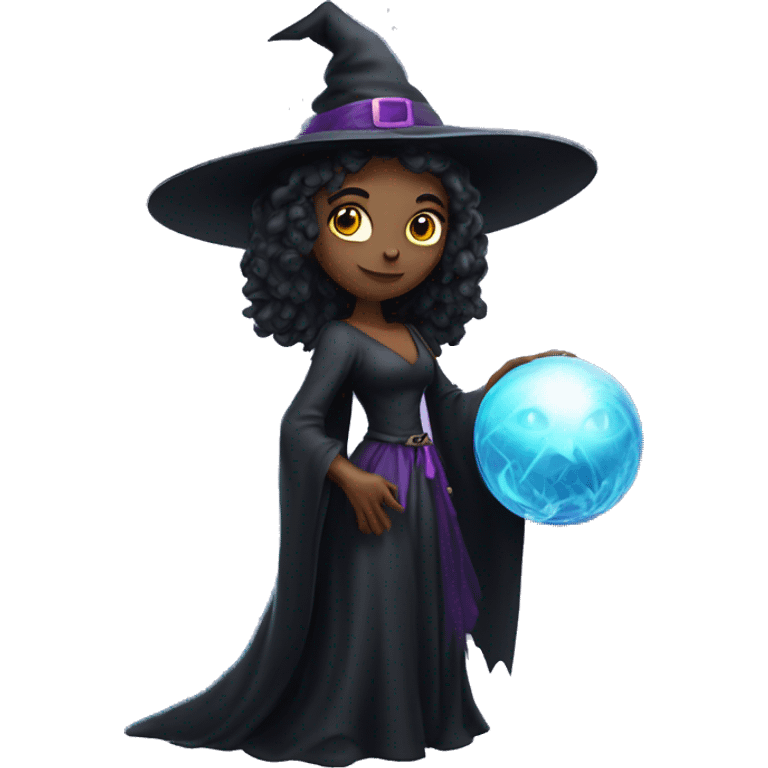 Beautiful Witch with magic ball emoji