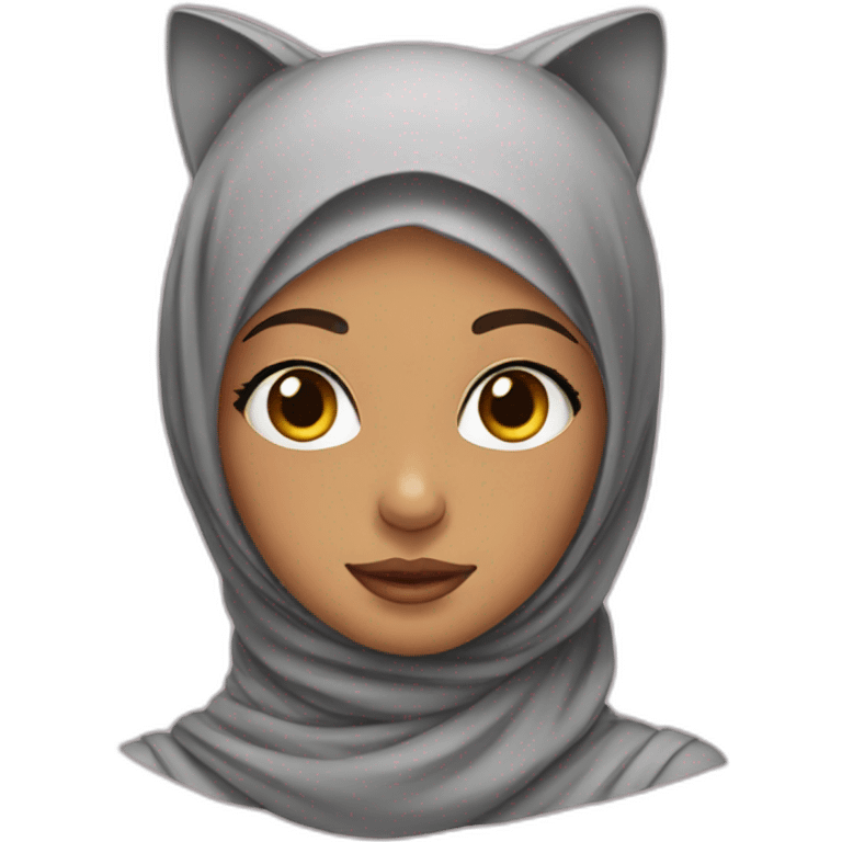 hijab girl with cat on head emoji