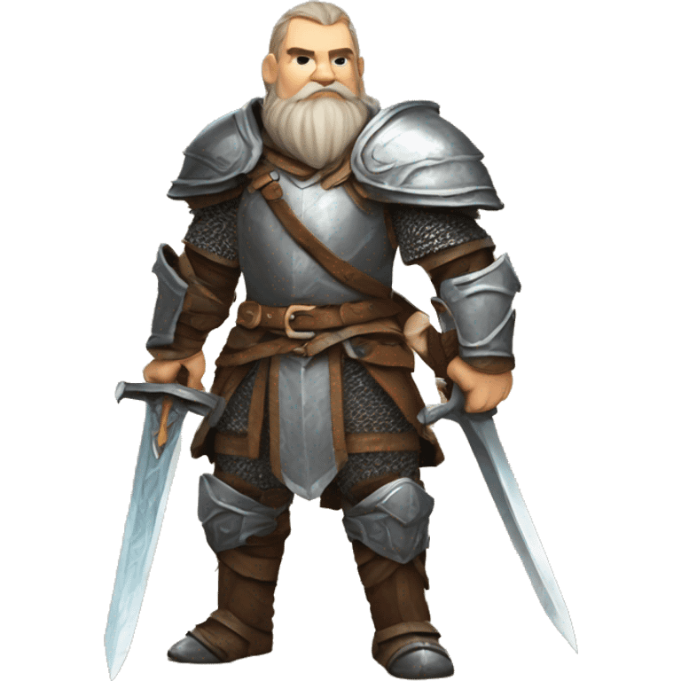 dwarven rune knight with a really big greatsword over their shoulder emoji