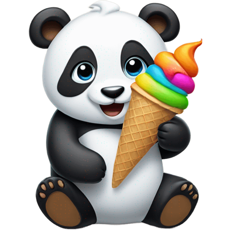 Panda eating ice cream emoji