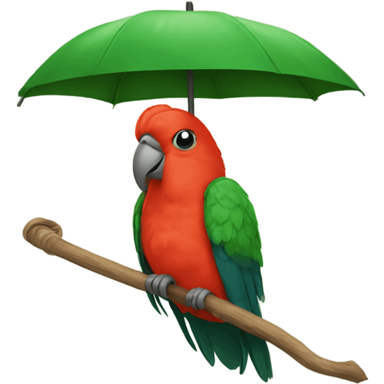 King parrot wearing a hat and umbrella  emoji