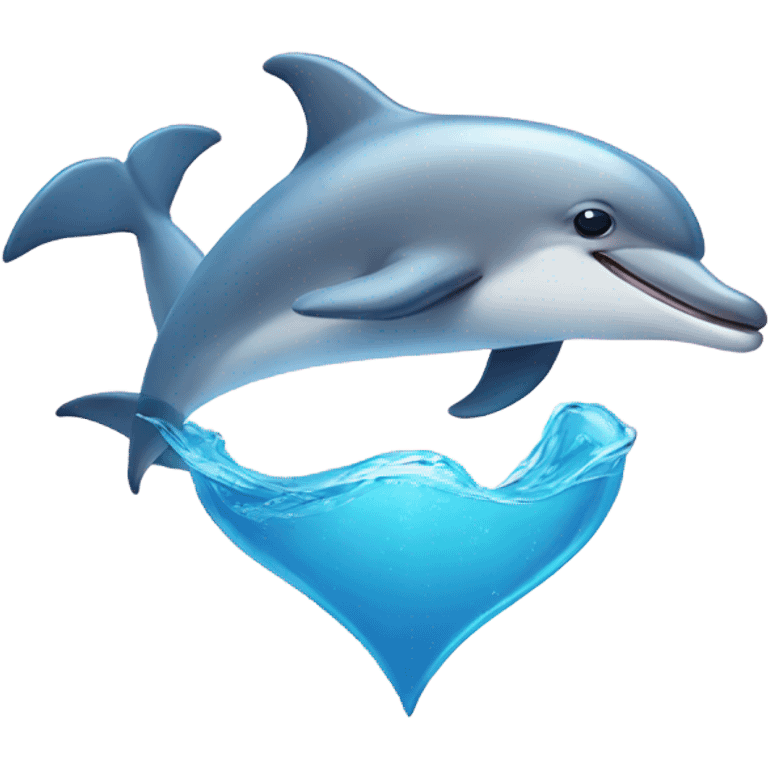 Dolphin with a heart emoji