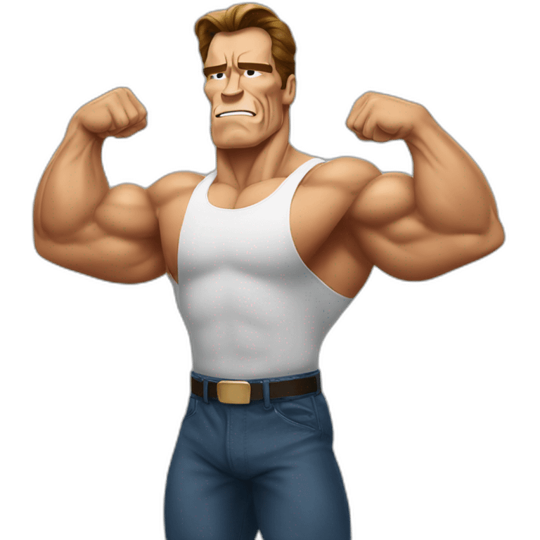 Arnold Schwarzenegger doing a biceps pose  emoji