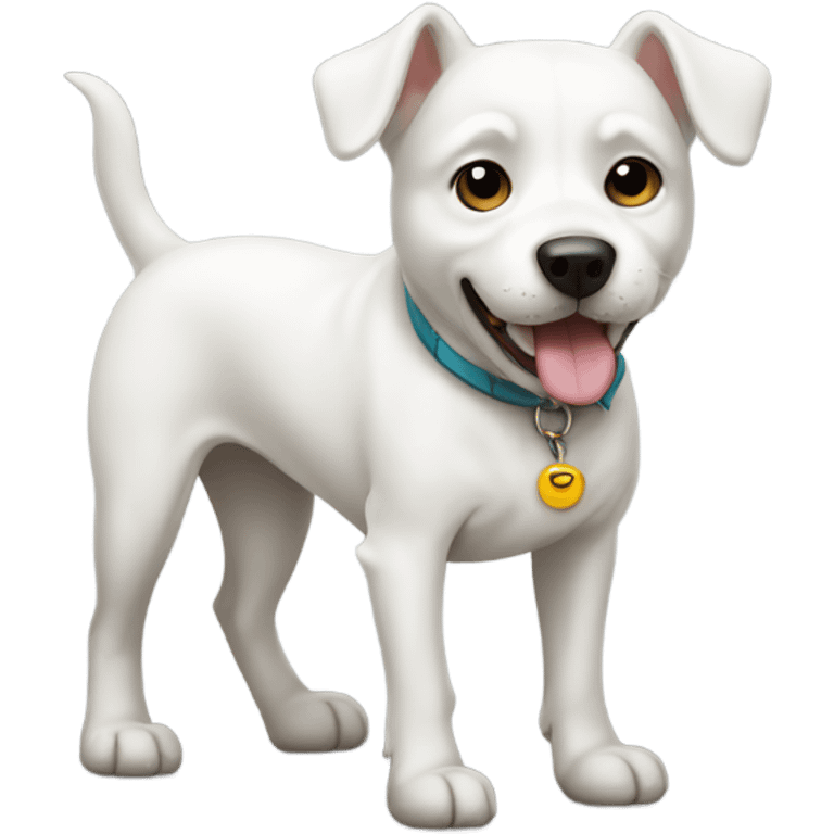 White dog with one ear down  emoji