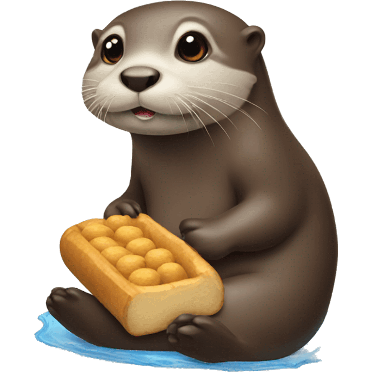 Otter with food emoji