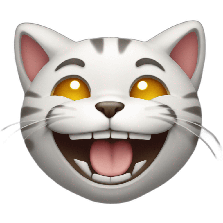 The cat is laughing hard emoji