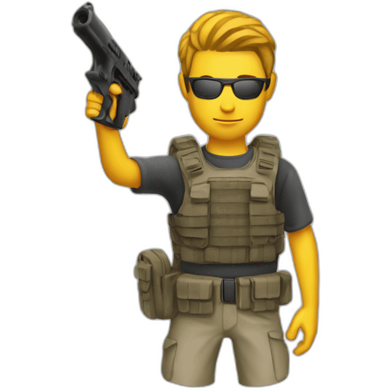 Holding male high school student modern sporting tactical grip aimpoint emoji