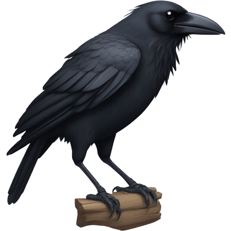 mullet hairdo on a crow emoji