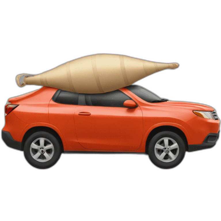 Un voiture sautant d'un tremplin emoji