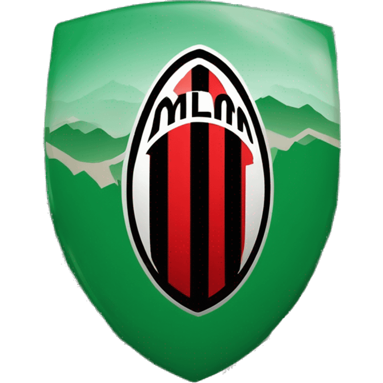 Escudo del ac Milan en una montaña emoji