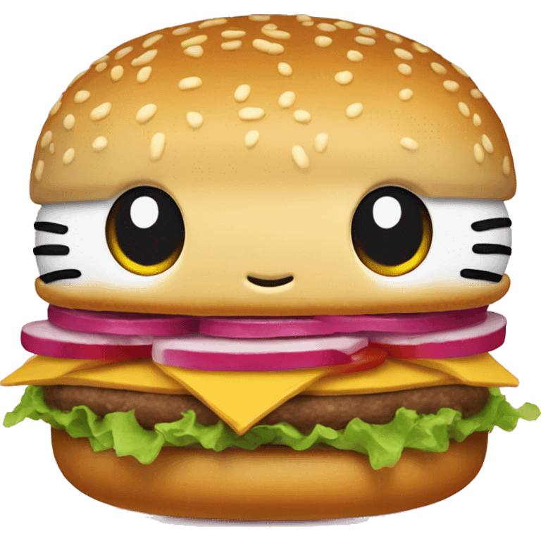 hello kitty hamburger emoji