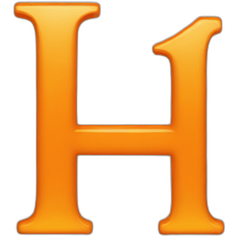 H LETTER orange emoji