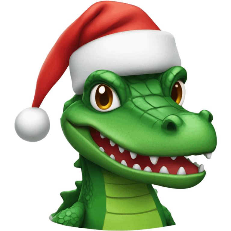 Crockodile in Santa Hat emoji