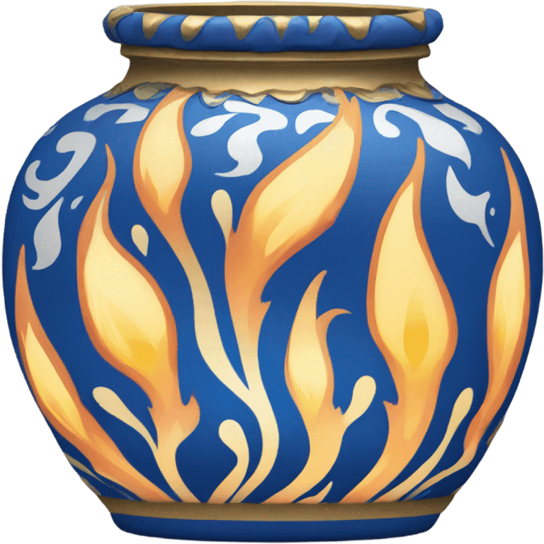 flame on jar egypt gold white blue  emoji