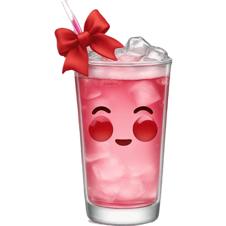 shirley temple drink with bow emoji