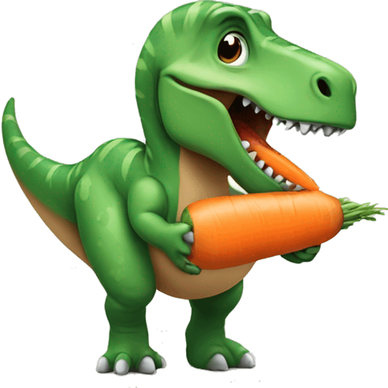 dinosaur eating a carrot emoji