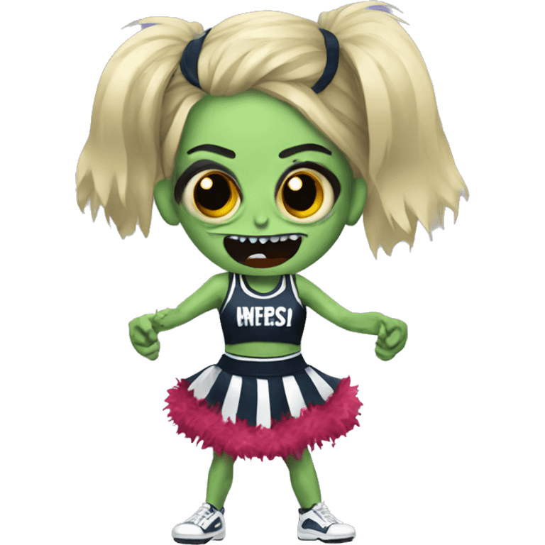 Zombie cheerleader with Pom poms emoji