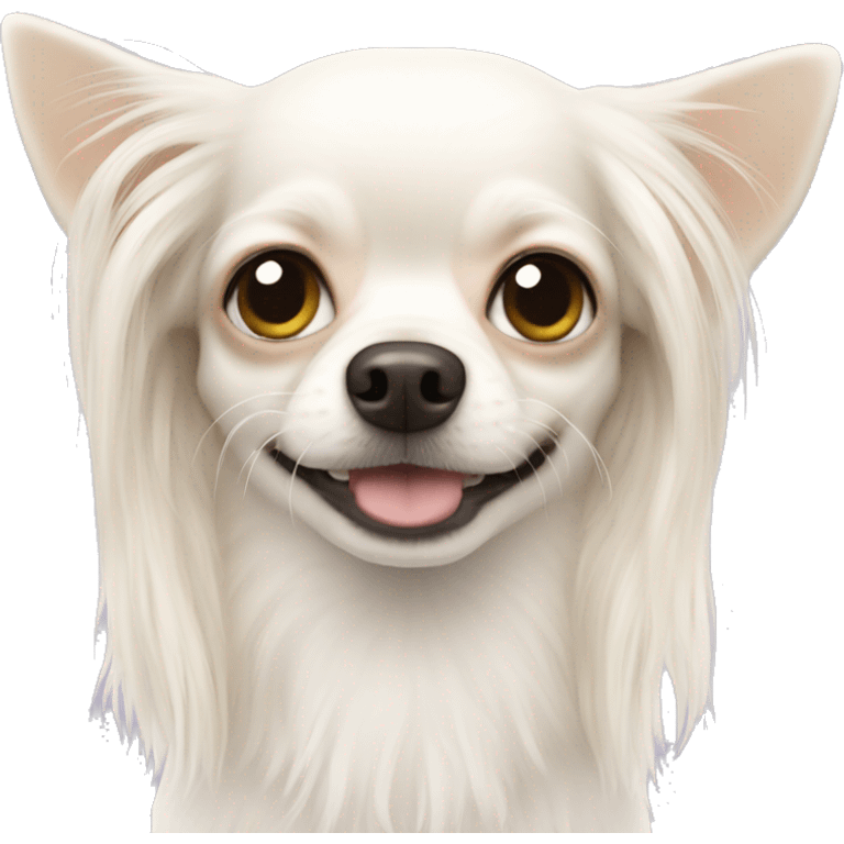 White chihuahua with longer hair emoji