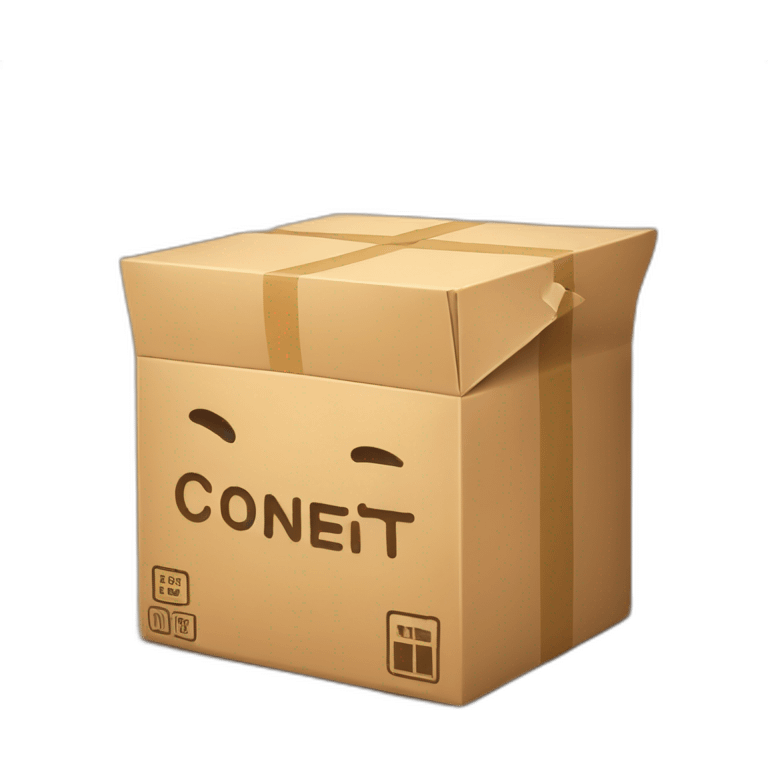 A package box with the word content written on it emoji