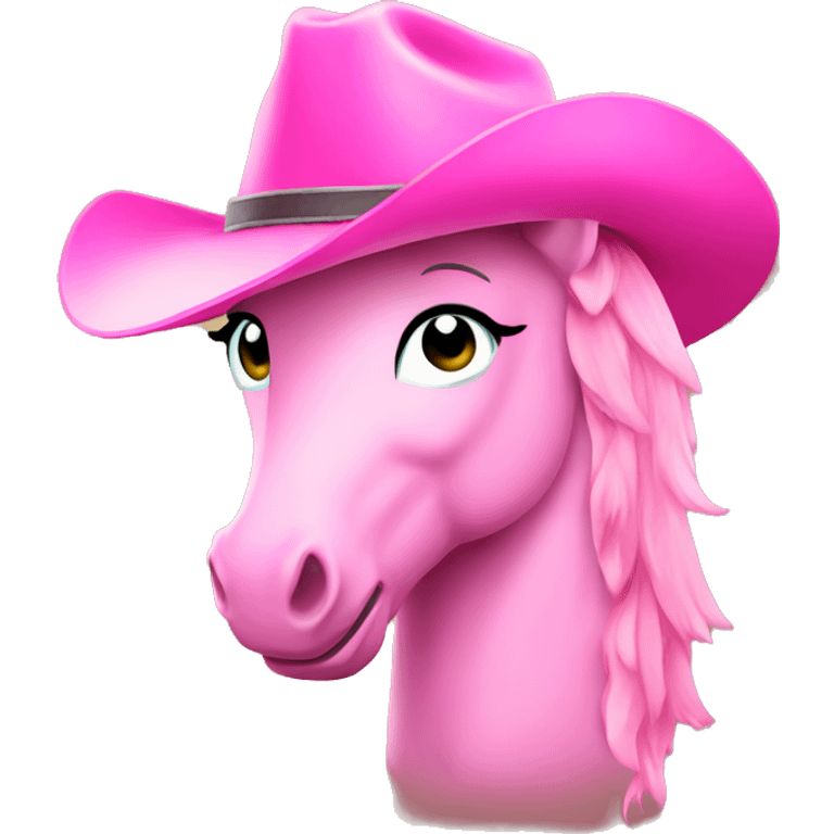 Pink pony wearing pink cowboy hat emoji