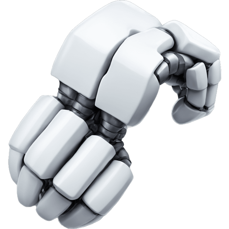 Flexing white mechanical cyborg bicep emoji