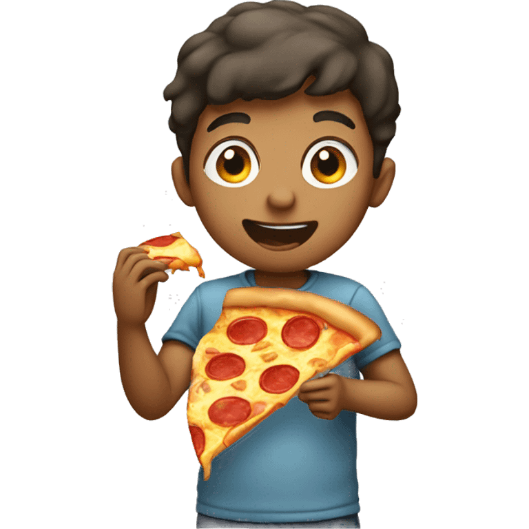 A boy eating pizza  emoji