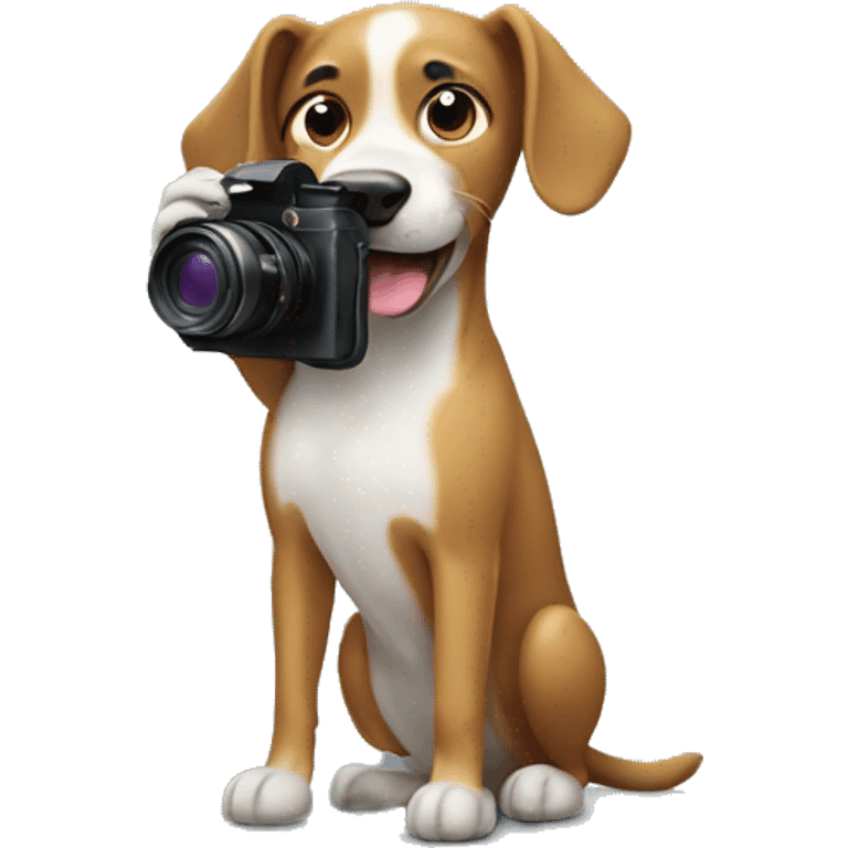 Dog taking a picture emoji