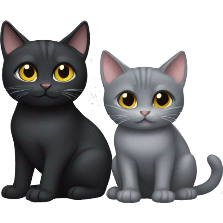 Gray Cat and Black Cat emoji