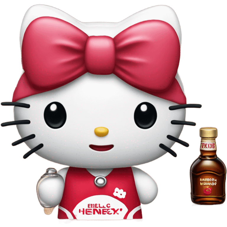 Classic Hello kitty crying tears holding Hennessy bottle😭  emoji