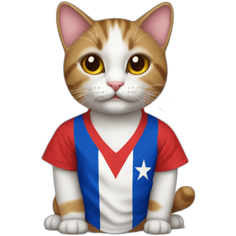 Cat with cuban flag shirt emoji