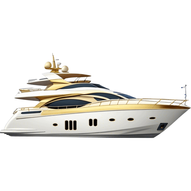 Luxury Yacht - Azimut 72 (Model Year: 2020) (Iconic colour: White with gold trim) emoji