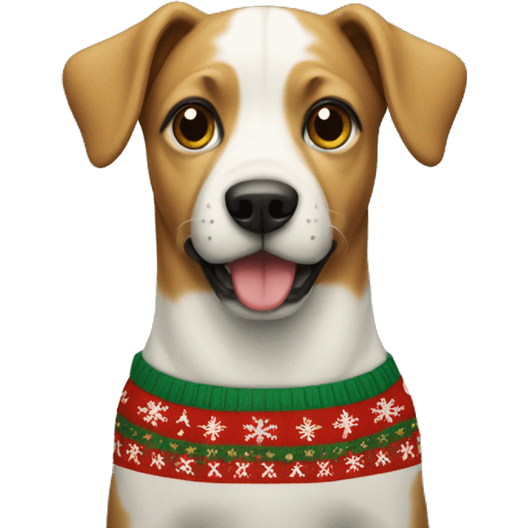 Dog in Christmas sweater  emoji