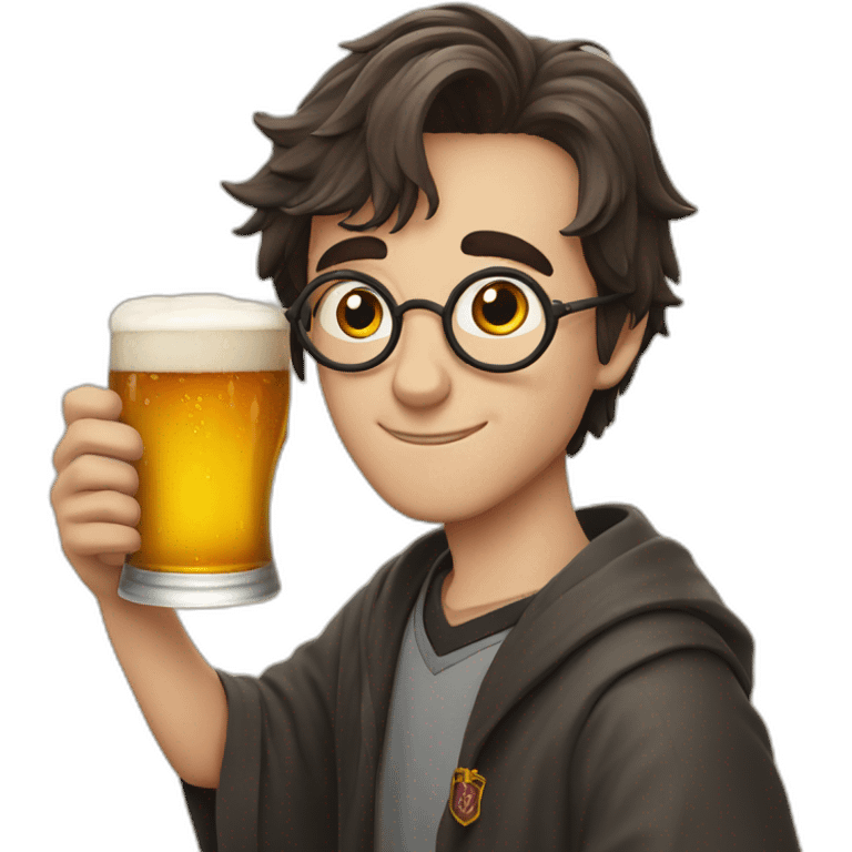 Harry potter avec une bière emoji