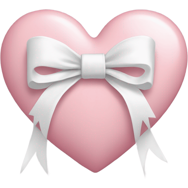 Pastel pink heart with white bow emoji