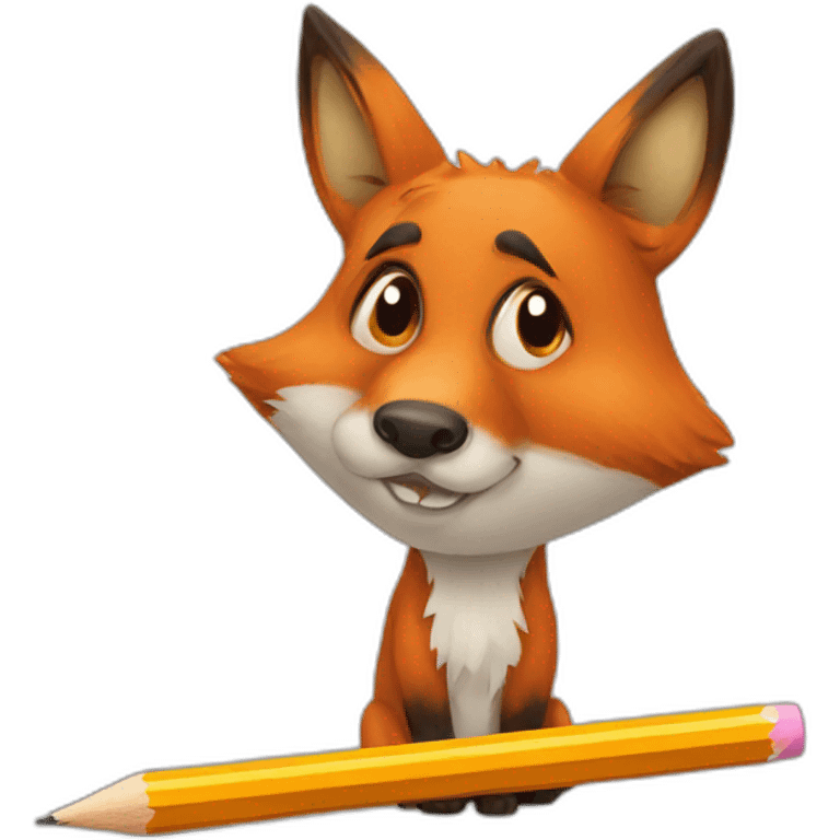 Fox with pencil emoji