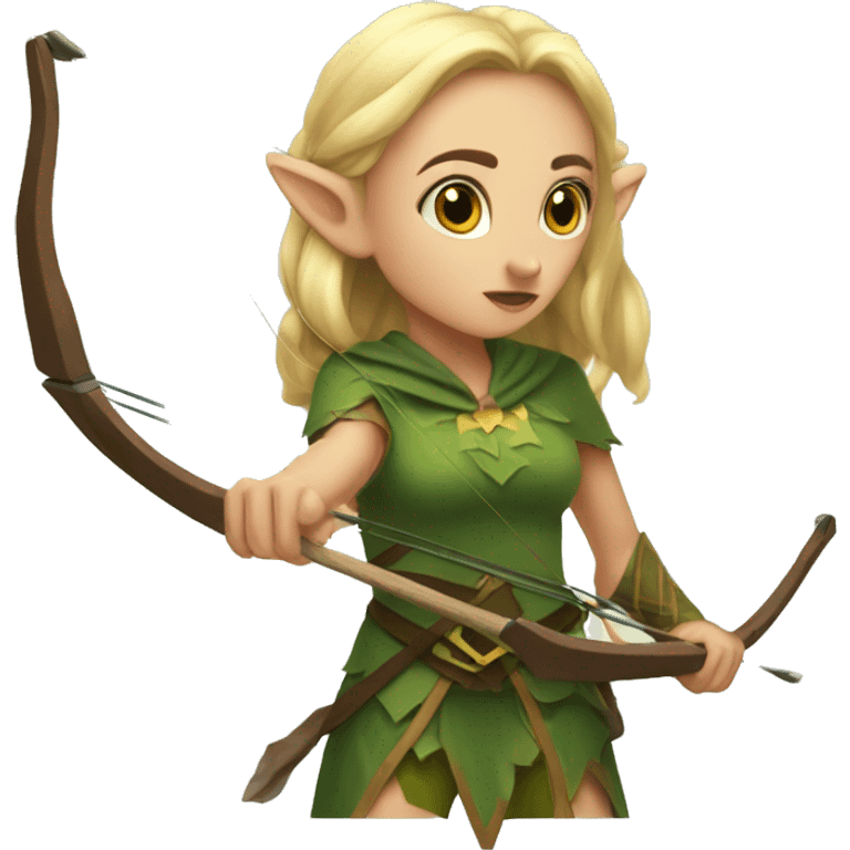 elf girl hunting with a longbow emoji