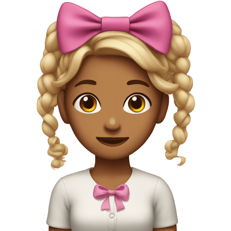 Cute girl with a bow emoji