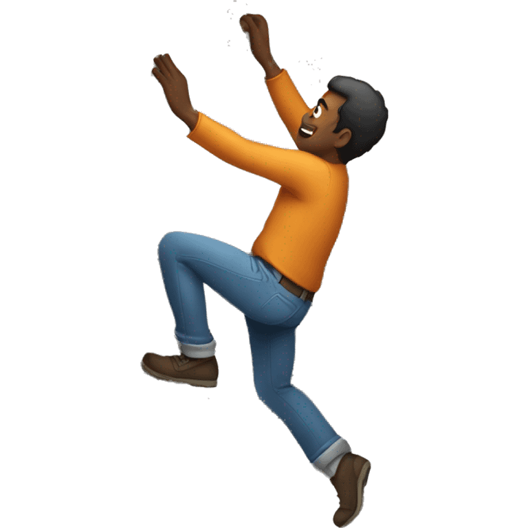 man climbing over wall emoji