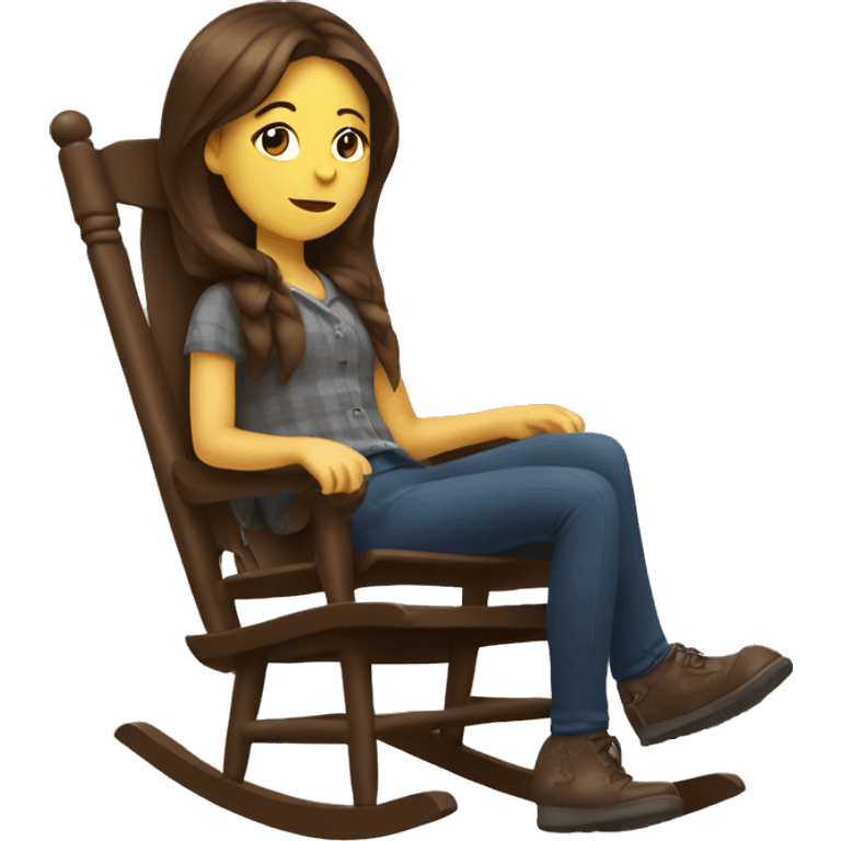 Girl with brown hair sitting in a rocking chair emoji