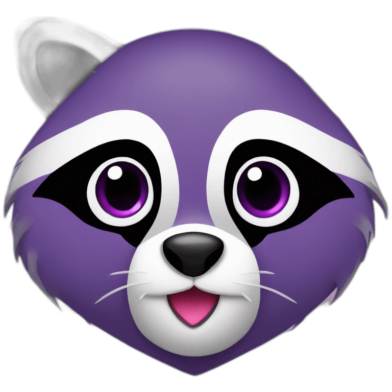 Purple raccoon with heart emoji