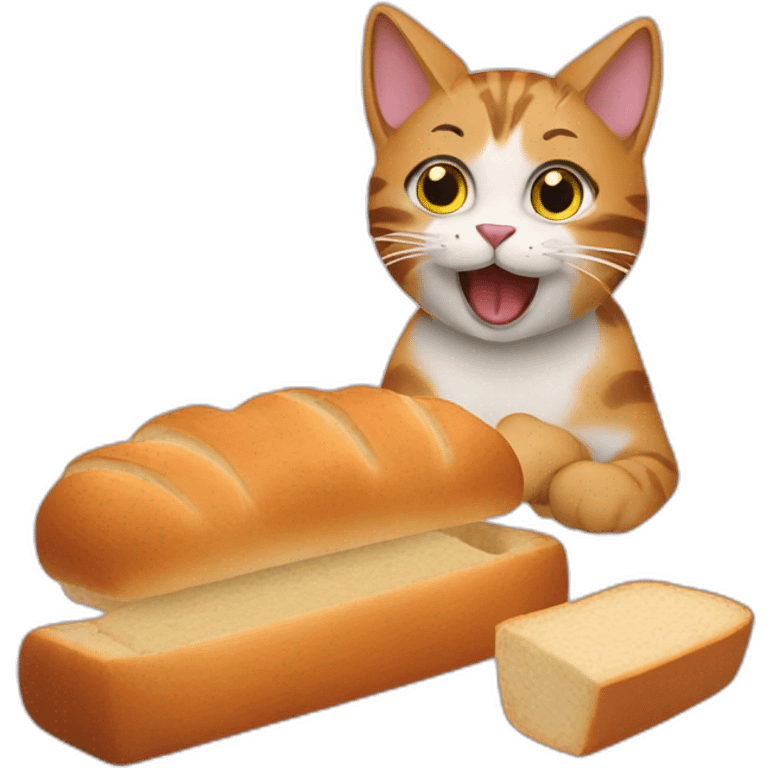 Cat eating bread emoji