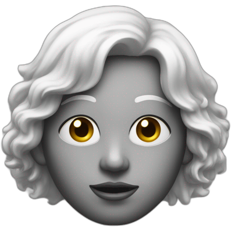 Visage-noir-avec-des-yeux-blancs-et-dès-dent-blanche emoji